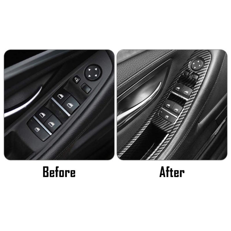 GZYF Car Auto 7 Pcs Interior Door Handles, Window Switch Panel, Armrest Panel Trim Cover Set Compatible with for BMW 5 Series F10 F11 2010 2011 2012 2013 2014 2015 2016 - Image 3
